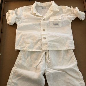 Baby boys made in France linen set sz 18mnths EUC